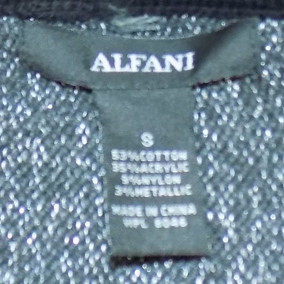 Alfani Black Metallic Sparkly Wide Sleeved Sweater Size Small NWT - Picture 7 of 7